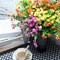 12 Bundles Artificial Flowers Outdoor, UV Resistant Fake Plants Shrubs in Yellow, Orange & Fuchsia for Porch, Patio, Hanging Planters, Window Boxes & Spring Summer Décor